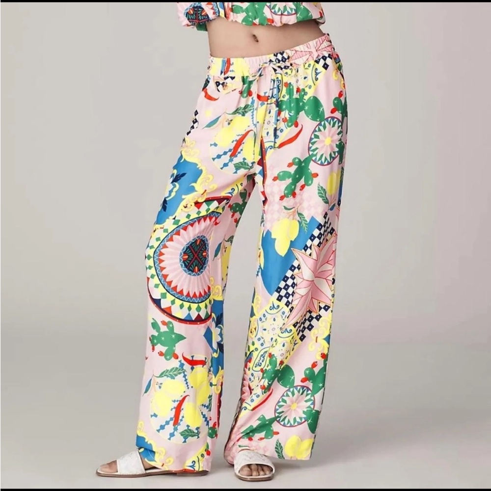 Maeve by Anthropologie wide leg fun cute cactus pants!! NWT!!